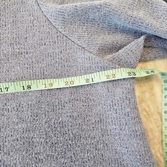 Max Studio 1X Blue Tie Sleeve Textured Knit Top Long Sleeve Pullover - Picture 7 of 10